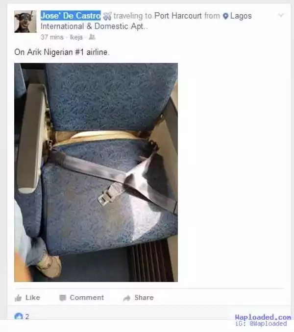 Photos: See This Shocking Eyesore A Foreign Expatriate Allegedly Saw On Arik Airline